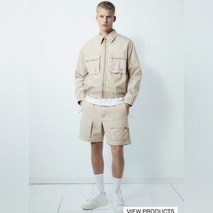 H&M Beige Cargo Shorts for Men